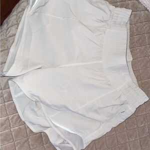 White Athletic Shorts with Elastic Waistband